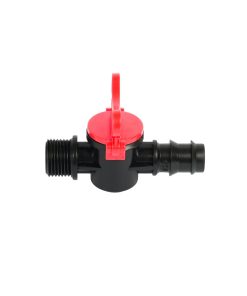 Van khoá khởi thuỷ ren ống LDPE, 1 đầu là ren ngoài kết nối với ren trong của ống PVC, 1 đầu kết nối ống LDPE