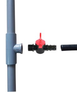 Van khoá khởi thuỷ ren ống LDPE, 1 đầu là ren ngoài kết nối với ren trong của ống PVC, 1 đầu kết nối ống LDPE