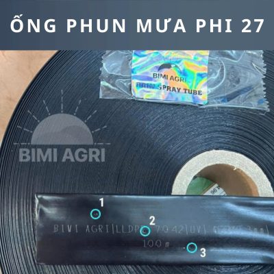 Ống phun mưa đục lỗ tưới rau màu, cây ngắn ngày có 4 kích thước 21,27,34,42