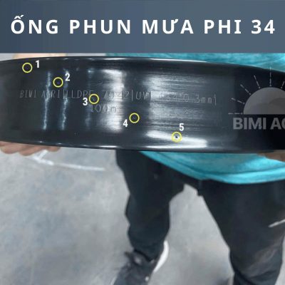 Ống phun mưa đục lỗ tưới rau màu, cây ngắn ngày có 4 kích thước 21,27,34,42