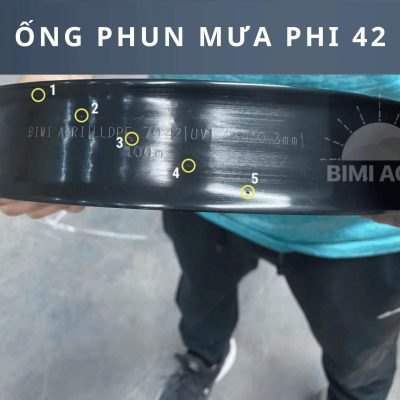 Ống phun mưa đục lỗ tưới rau màu, cây ngắn ngày có 4 kích thước 21,27,34,42