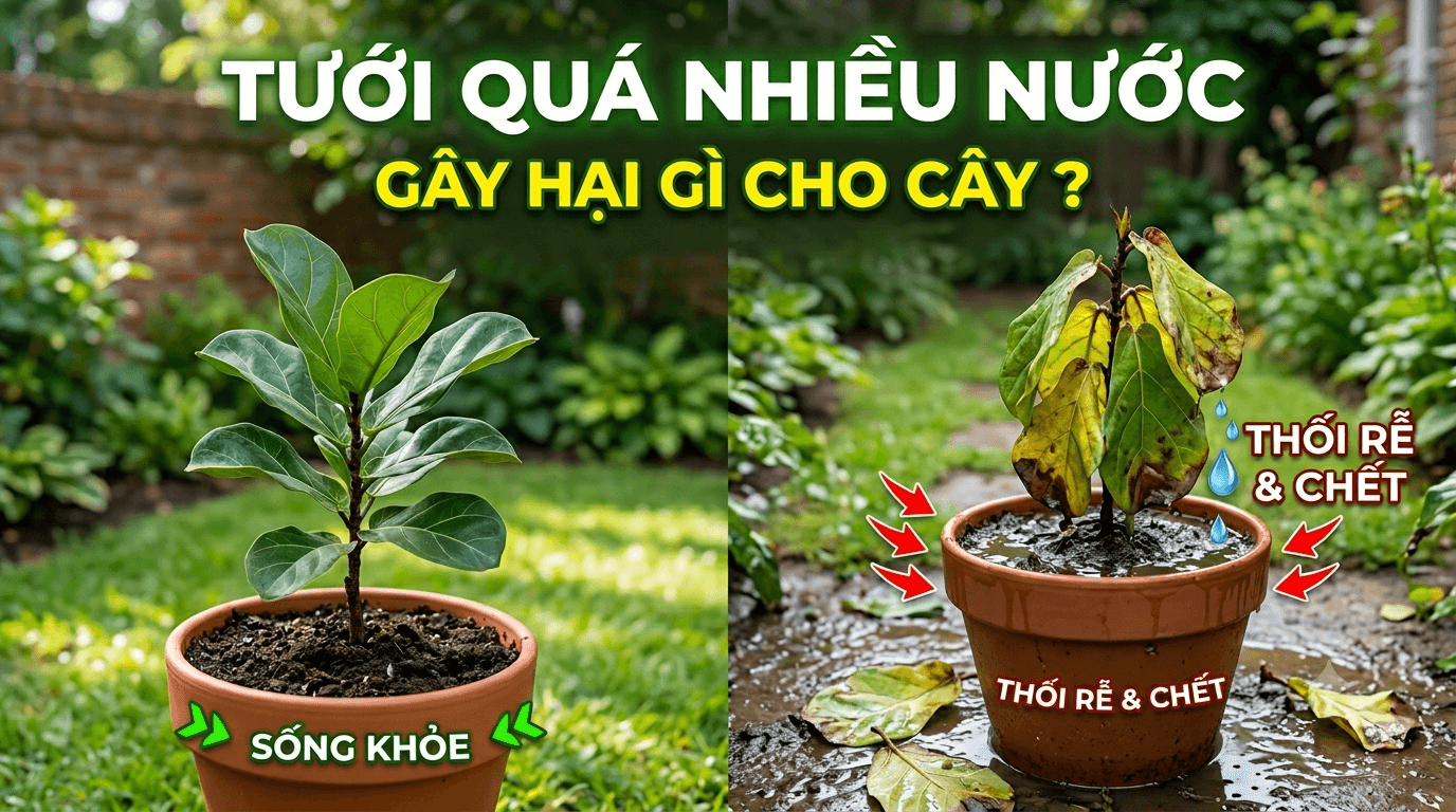 Tưới nhiều nước